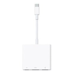 Adaptador usb tipo c a hdmi - usb tipo a - usb tipo c apple macho - hembra - blanco