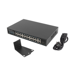 Switch lanberg 24 ptos 1gb poe+ - 2x sfp 2x gbit ethernet 250w rack 19