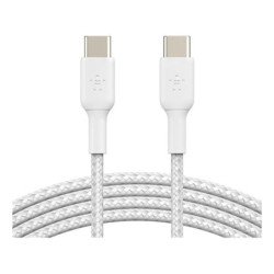 Cable usb tipo c belkin 1m - macho - macho - blanco trenzado 2 unidades