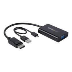Adaptador displayport a vga startech 0.184m - macho - hembra - negro + cable micro usb tipo b a usb tipo a