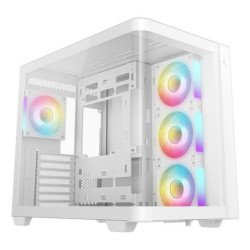 Caja ordenador gaming deepcool cg530u 4f atx argb cristal templado blanca