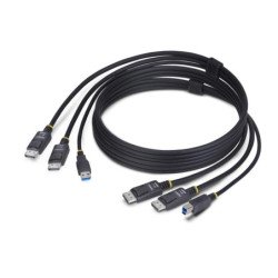Cable 2x displayport - usb tipo a a 2x displayport - usb tipo b startech 1.8m - macho - macho - negro
