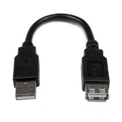 Cable usb tipo a startech 0.15m - macho - hembra - negro