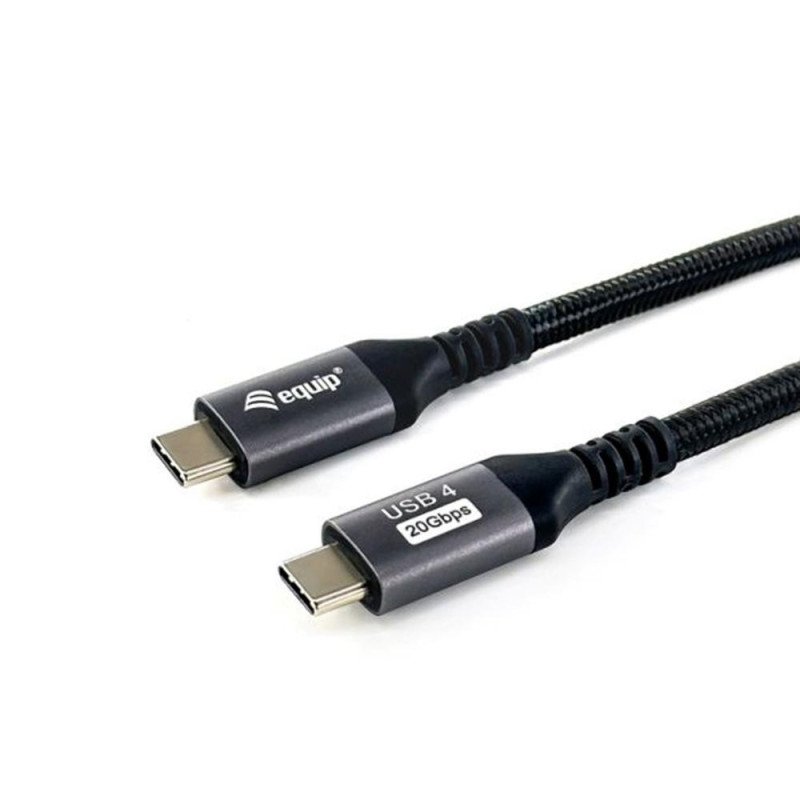 Cable usb tipo c equip usb 4 gen 2x2 pd 100w 4k 60hz 20gbps 2m negro