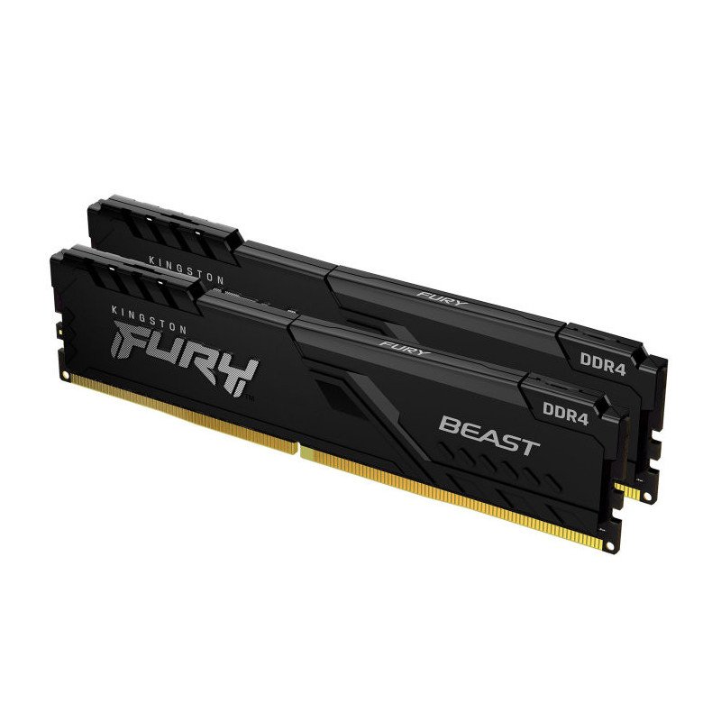Memoria ram ddr4 32gb 2x16gb kingston - 3200mhz - pc4 - 25600 - fury beast - negro - 1.2v