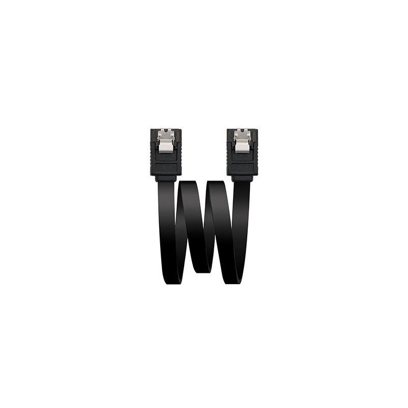 Cable datos sata iii nanocable 0.5m negro anclajes - 10.18.1001 - bk