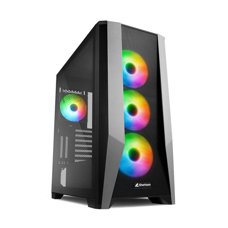 Caja ordenador gaming sharkoon tg7m atx 2 x usb 3.0 sin fuente