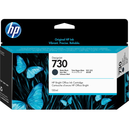 Cartucho tinta hp 730 negro mate
