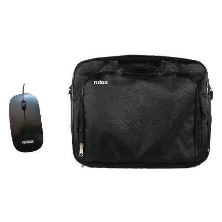 Maletin nilox essential 2 + mouse raton para portatil 15.6 pulgadas negro
