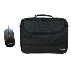 Maletin nilox duro + mouse raton para portatil 15.6 pulgadas negro