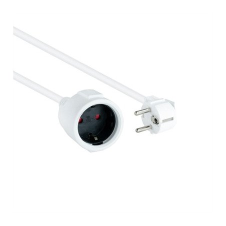 Cable de alimentacion schuko nanocable 5m - macho - hembra - blanco