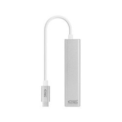 Cable usb tipo c 3.0 a gigabit ethernet + 3 x usb 3.0 nanocable 15cm - macho - hembra - plata