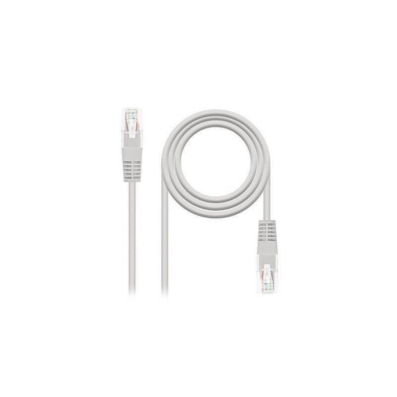 Latiguillo cable red utp cat5e rj45 nanocable 15m - macho - macho - gris