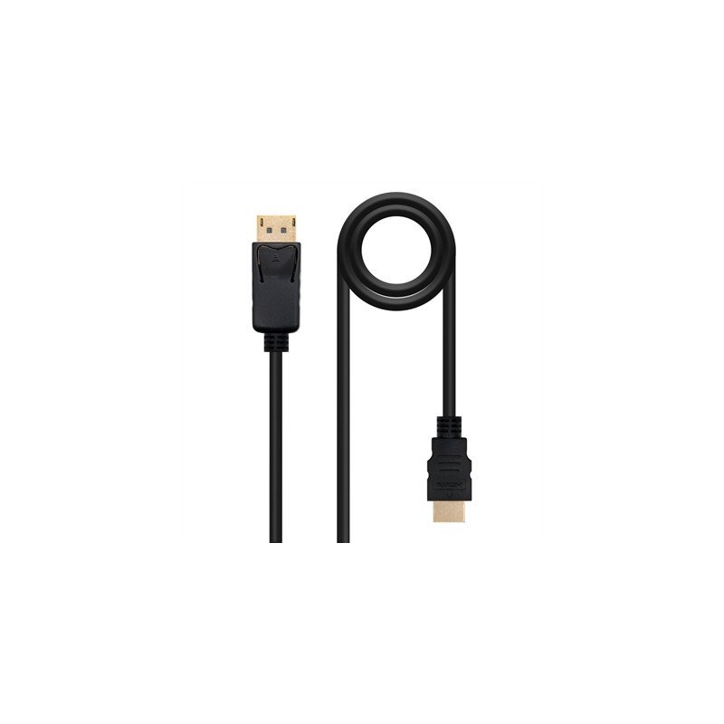 Cable conversor displayport a hdmi nanocable 50cm - macho - macho - negro