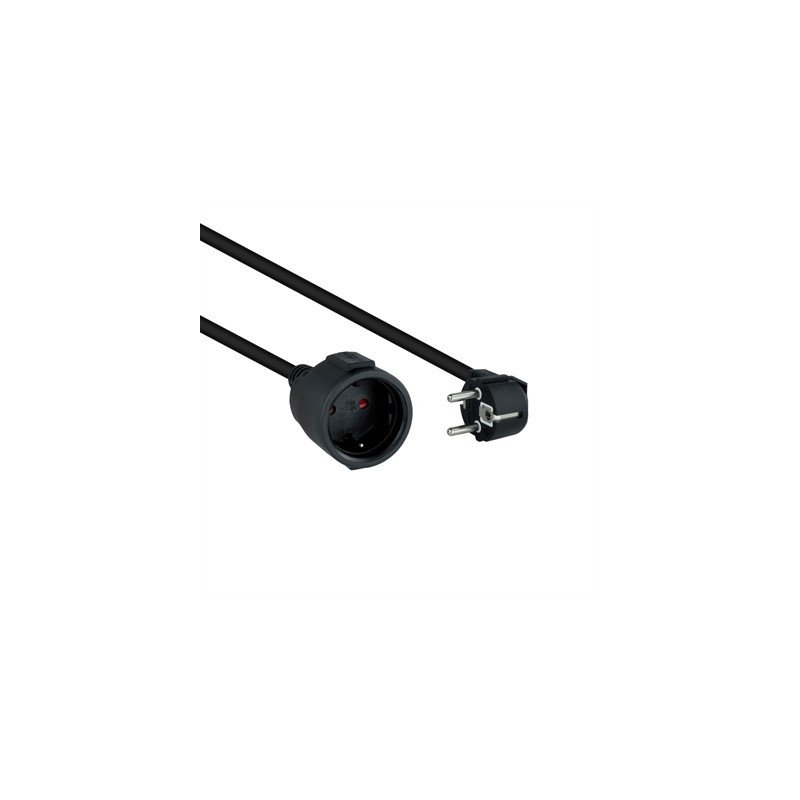 Cable de alimentacion schuko nanocable 3m - macho - hembra - negro