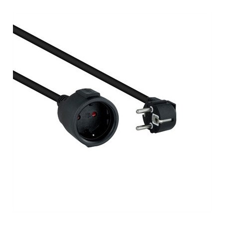 Cable de alimentacion schuko nanocable 3m - macho - hembra - negro