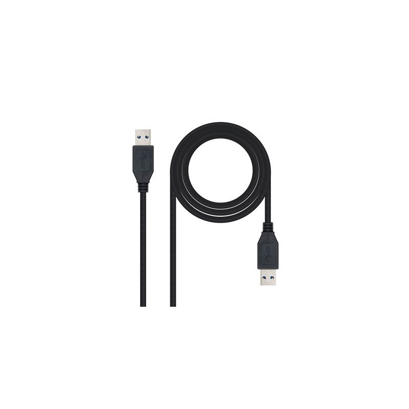 Cable usb 3.0 tipo a nanocable 1m - macho - macho - negro