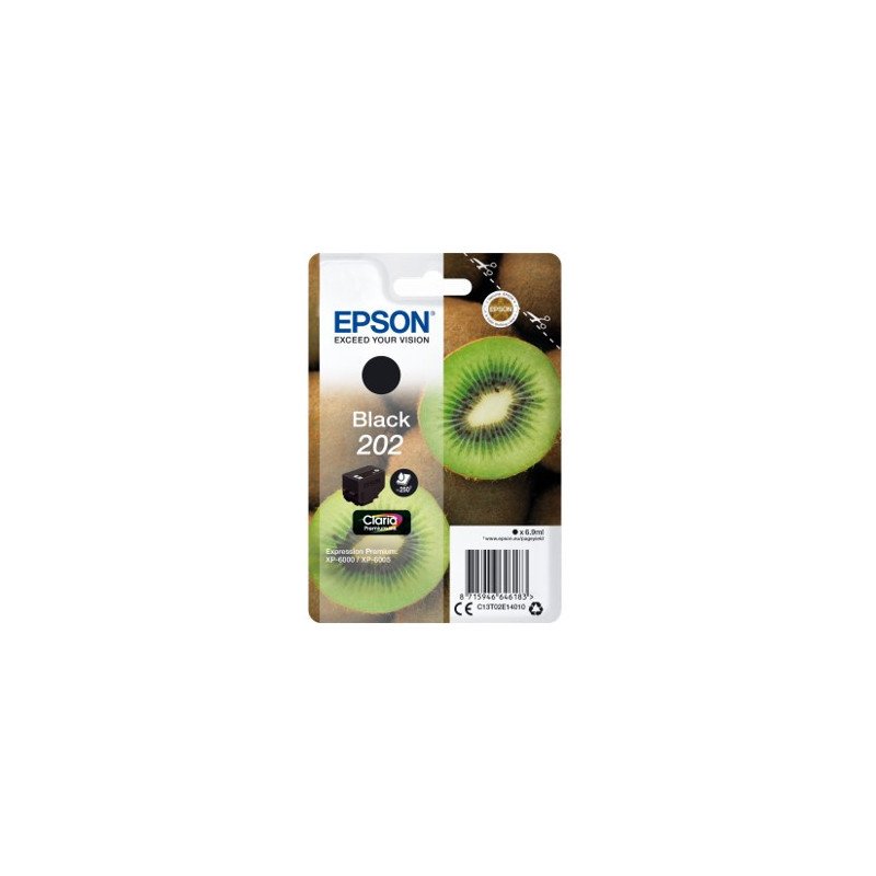 Cartucho tinta epson c13t02e14010 singlepack negro 202 claria premiun ink xp - 6000 - xp - 6005 - kiwi