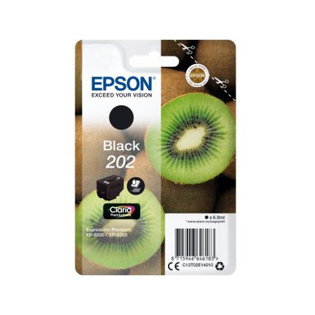 Cartucho tinta epson c13t02e14010 singlepack negro 202 claria premiun ink xp - 6000 - xp - 6005 - kiwi