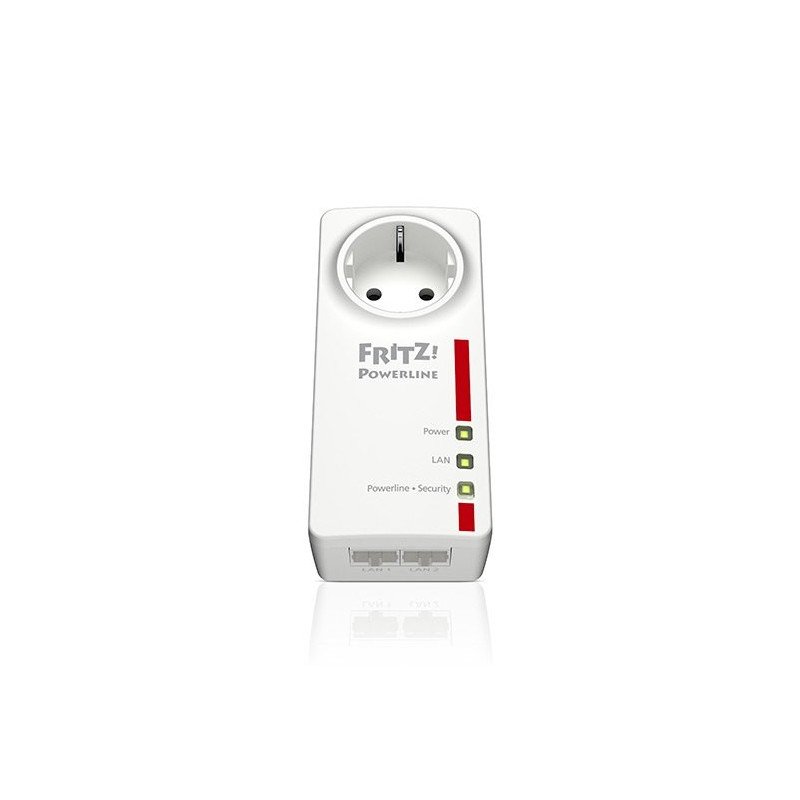 Powerline plc fritz! 1200mbps - 2xlan gigabit - mimo 2x2