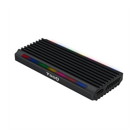 Caja externa tooq tqe - 2222b shinobi para ssd m.2 usb tipo c rgb negro