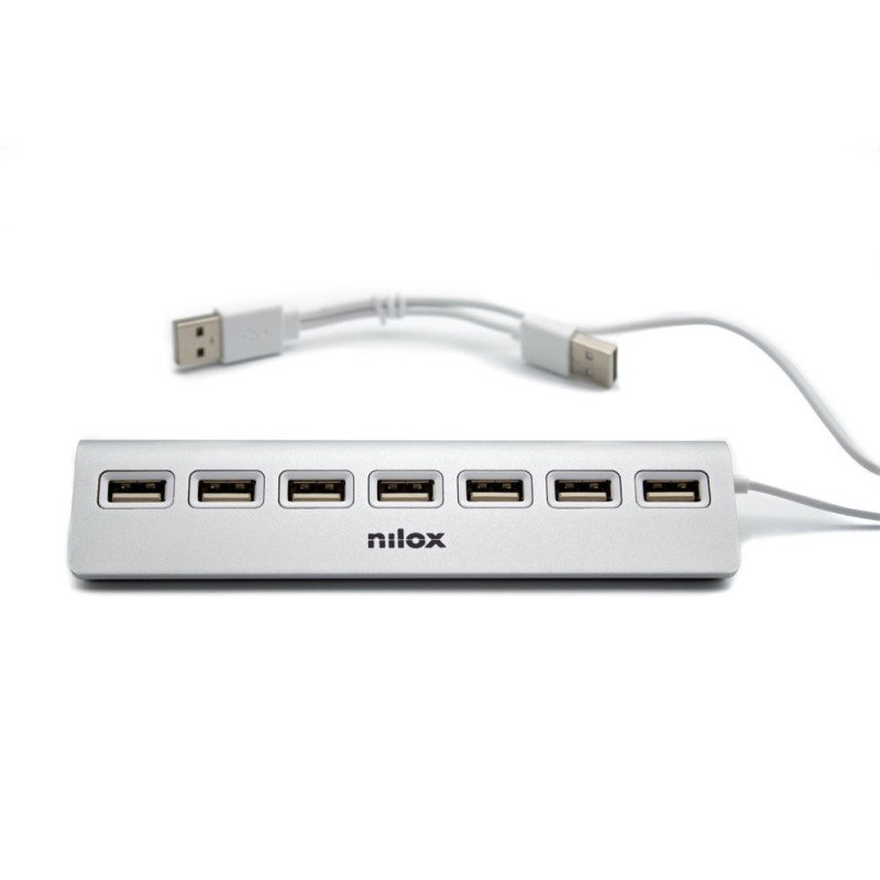 Hub nilox 7 x usb 2.0 aluminio