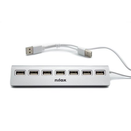Hub nilox 7 x usb 2.0 aluminio