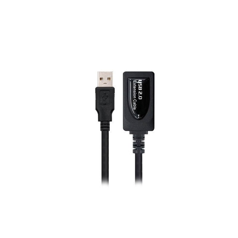 Cable amplificador de senal usb nanocable macho a hembra negro 5m