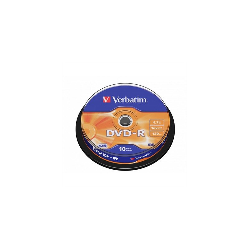 Verbatim dvd - r 4.7gb 16x tarrina 10uds