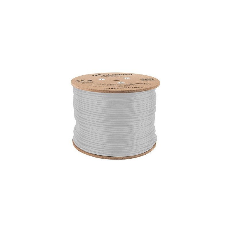 Bobina cat.6a lanberg ftp 305m rj45 solid cobre lszh cpr fluke teste awg24 gris