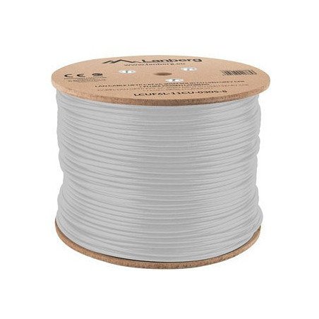 Bobina cat.6a lanberg ftp 305m rj45 solid cobre lszh cpr fluke teste awg24 gris