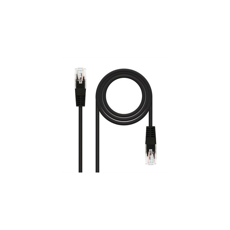 Latiguillo cable red utp cat.5e rj45 nanocable 1m negro
