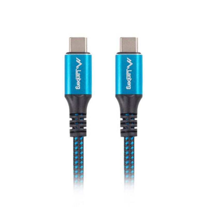 Cable usb tipo c lanberg 1.2m - macho - macho - negro - azul