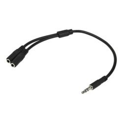Cable jack 3.5mm startech 0.20m - macho - hembra - negro
