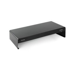 Elevador soporte de monitor tooq metalico negro con usb
