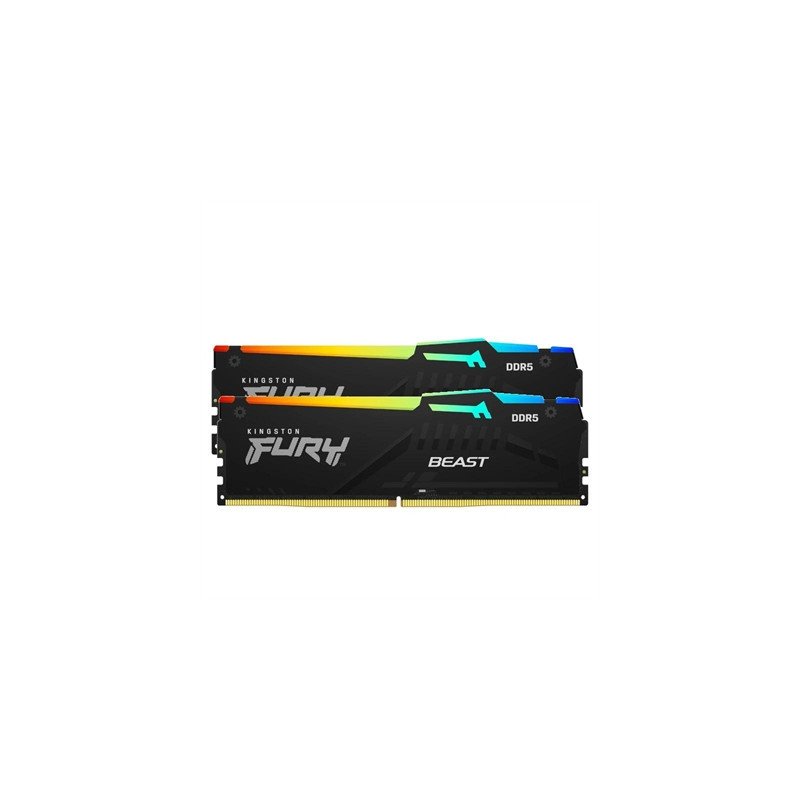Memoria ram ddr5 16gb 2 x 8gb kingston - 5600 mhz - pc5 - 44800 - fury beast rgb - cl40 - 1.25v
