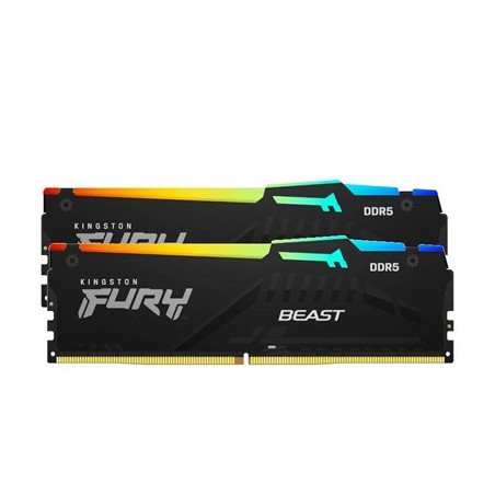 Memoria ram ddr5 16gb 2 x 8gb kingston - 5600 mhz - pc5 - 44800 - fury beast rgb - cl40 - 1.25v