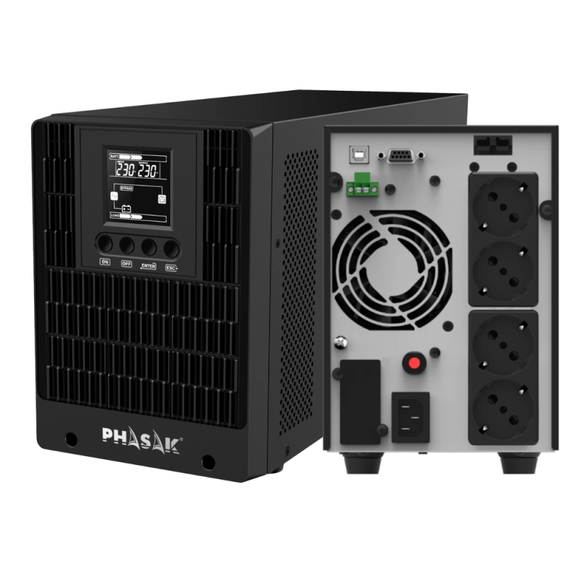 Sai ups phasak 2000va smart pro online 3xschuko ph 9220 2kva