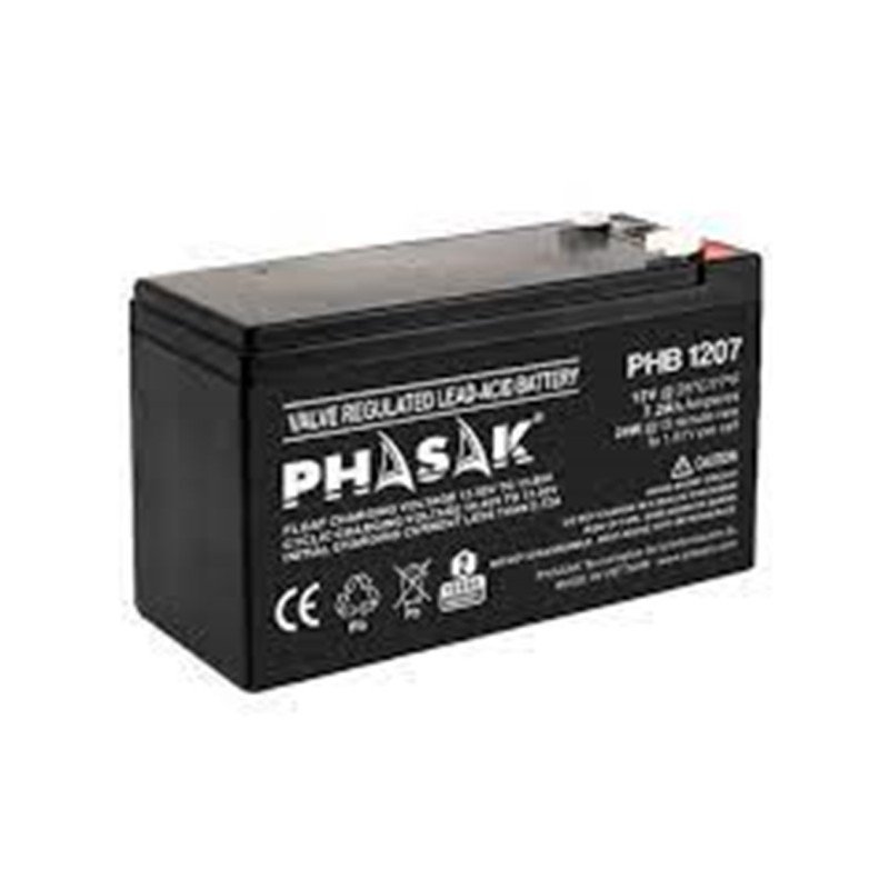 Bateria phasak phb 1207 compatible para sais 7 2ah 12v acido - plomo