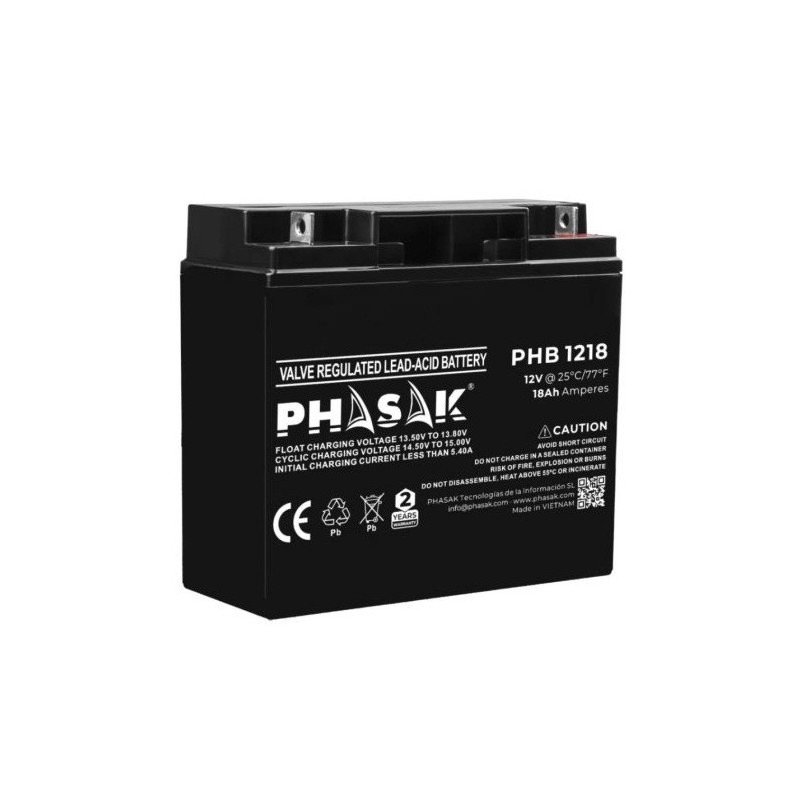Bateria phasak phb 1218 compatible para sais 18ah 12v acido - plomo
