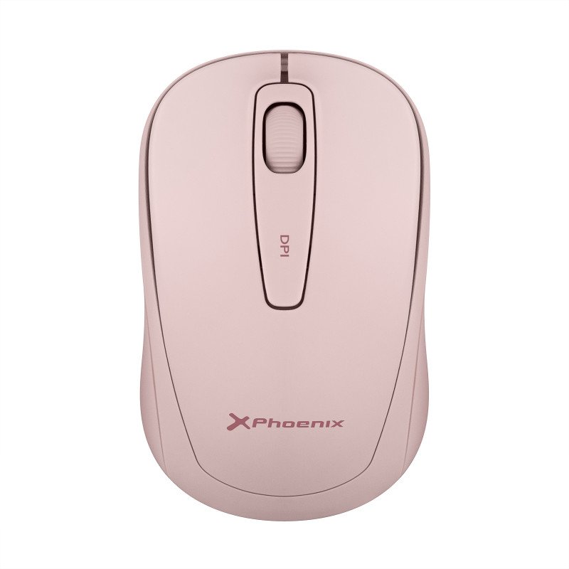 Phoenix m250 raton inalambrico 2.4 ghz receptor usb hasta 1600 dpi compatible con pc mac portatil color rosa