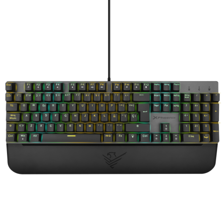Teclado mecanico gaming phoenix mk1 elite full rgb configurable switches brown usb con reposamunecas