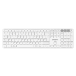 Teclado inalambrico multidispositivo phoenix k300 blueooth dual y 2.4ghz blanco