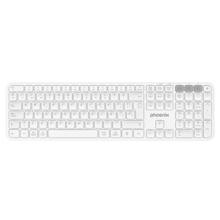 Teclado inalambrico multidispositivo phoenix k300 blueooth dual y 2.4ghz blanco