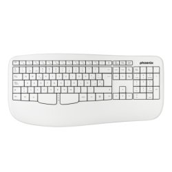 Phoenix k201 teclado ergonomico inalambrico 2.4ghz blanco