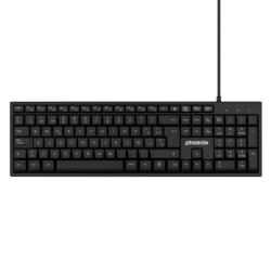 Phoenix k100 teclado multimedia usb negro qwerty oficina
