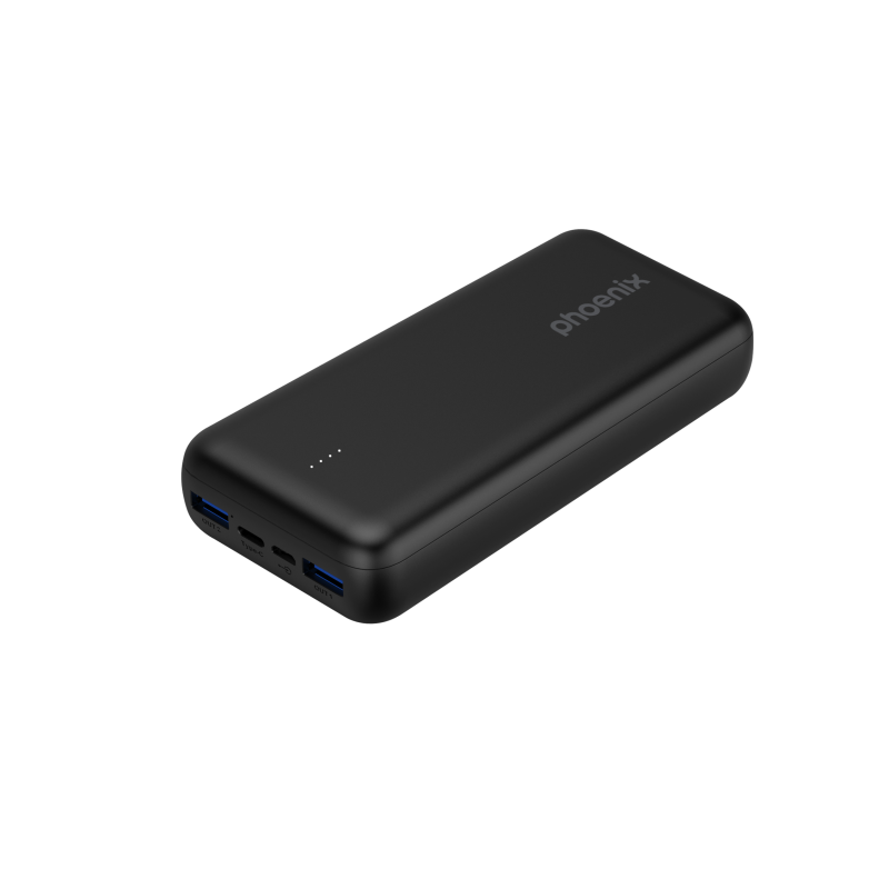 Phoenix powerbank bateria externa 20000mah con 2 usb carga rapida y 1 usb tipo c pd
