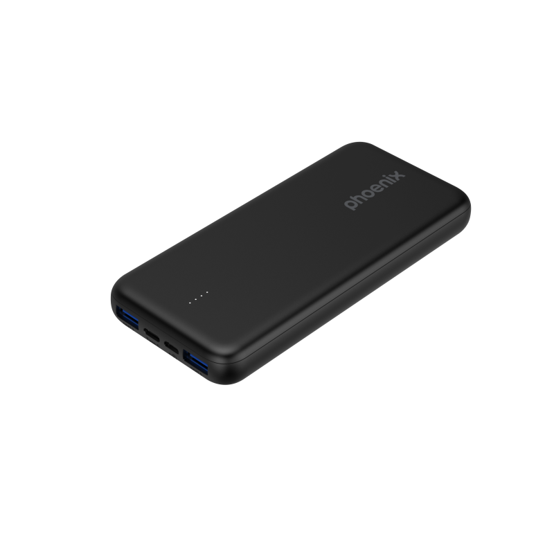 Phoenix powerbank bateria externa 10000mah con 2 usb carga rapida y 1 usb tipo c pd