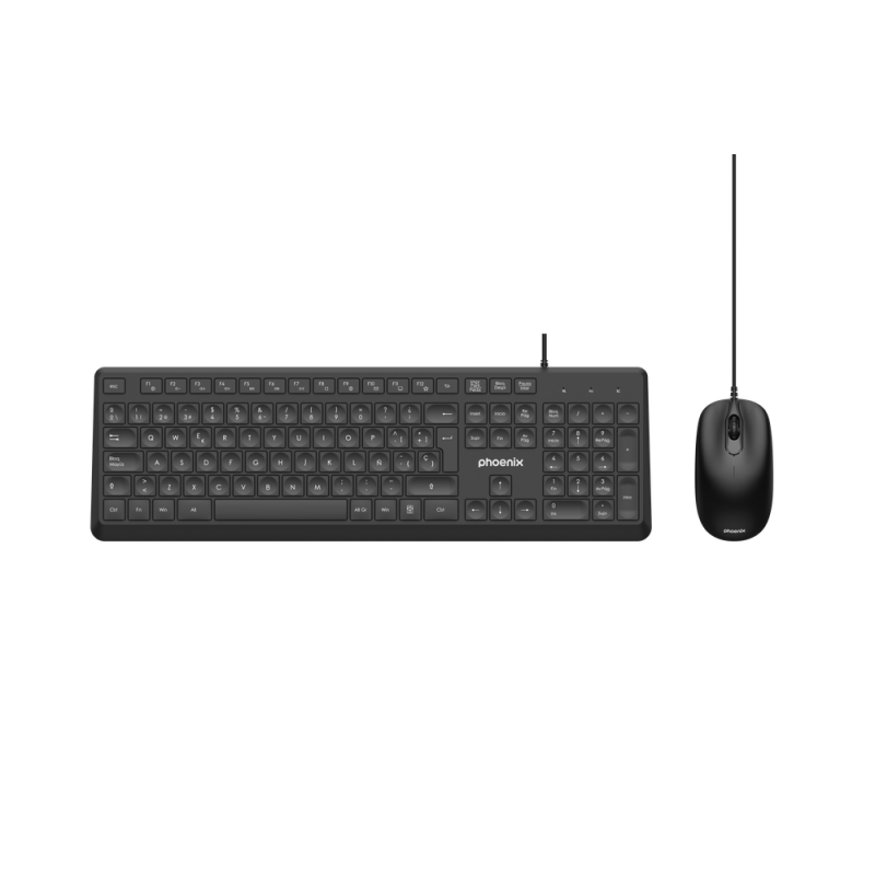 Phoenix combo teclado multimedia + raton con cable usb 1200dpi