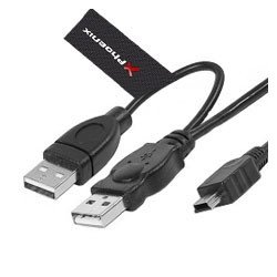Cable 2 conectores usb 2.0 a mini usb b 5 pines 1.5 m